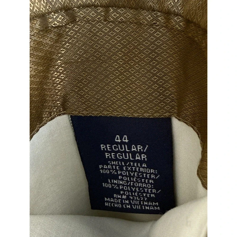 Stafford‎ Sport Coat Blazer Mens 44R Beige 3 Button Faux Suede Twill Suit Jacket